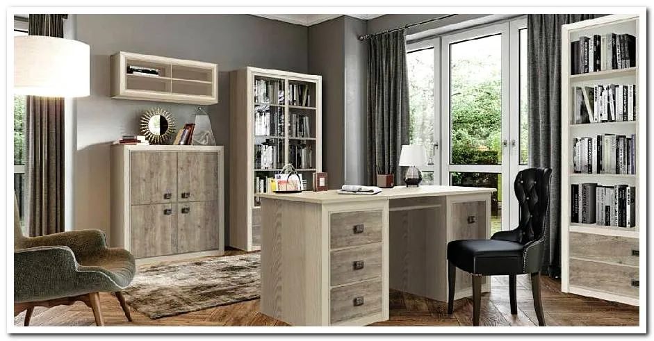 Элегантная светлая мебель для кабинета