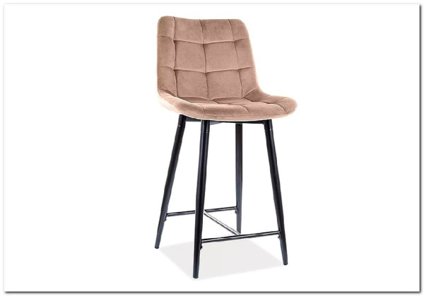 Полубарный стул Signal CHIC H-2 VELVET (бежевый/черный мат) заказать по цене 12 364 руб. в Волгограде