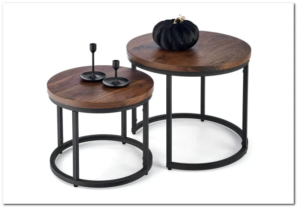 Комплект Halmar OREO 2 стола журнальных (ореховый/черный) заказать по цене 14 926 руб. в Волгограде