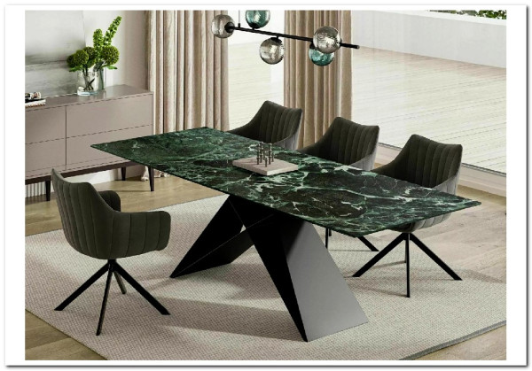 Стол обеденный Signal WESTIN Ceramic 160 раскладной (Verde Alpi морской/черный мат) заказать по цене 152 669 руб. в Волгограде