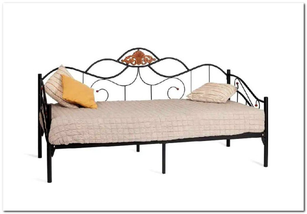 Купить Кровать Federica (mod. AT-881) 90*200 см (Day bed), красный дуб/черный с доставкой по России по цене производителя можно в магазине Другая Мебель в Волгограде