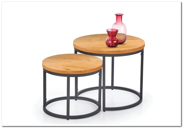 Комплект Halmar OREO 2 стола журнальных (дуб золотой/черный) заказать по цене 14 926 руб. в Волгограде