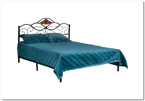 Купить Кровать Federica (mod. AT-881) 160*200 (Queen bed), красный дуб/черный с доставкой по России по цене производителя можно в магазине Другая Мебель в Волгограде