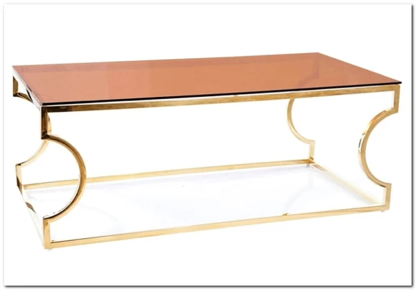 Стол журнальный Signal KENZO A (дымчатый янтарь/золотой) заказать по цене 35 145 руб. в Волгограде