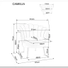 Диван SIGNAL CAMELLIA 2 Velvet Bluvel 14 (серый/золотой) заказать по цене 42 092 руб. в Волгограде