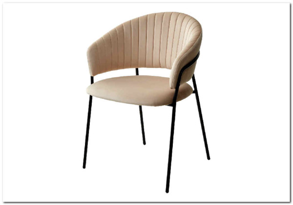 Стул ГЕММА цвет бежевый #H06 велюр / черный каркас заказать по цене 6 500 руб. в Волгограде