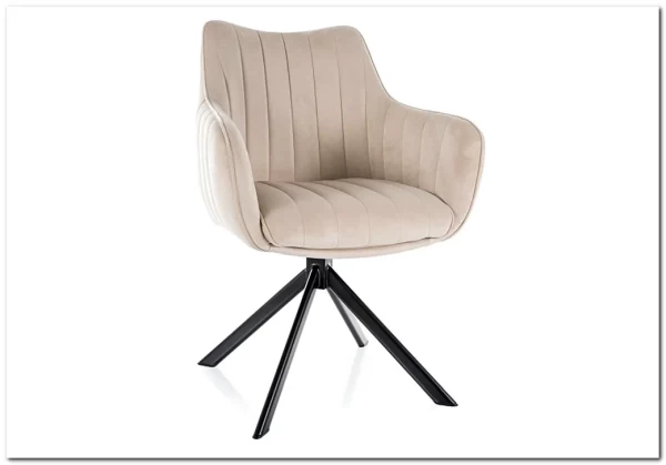 Стул кухонный Signal AZALIA Velvet Bluvel 30 поворотный (светло-бежевый/черный) заказать по цене 20 033 руб. в Волгограде