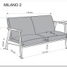 Диван HALMAR MILANO 2S tap. Castel 15 бежевый/орех заказать по цене 56 691 руб. в Волгограде