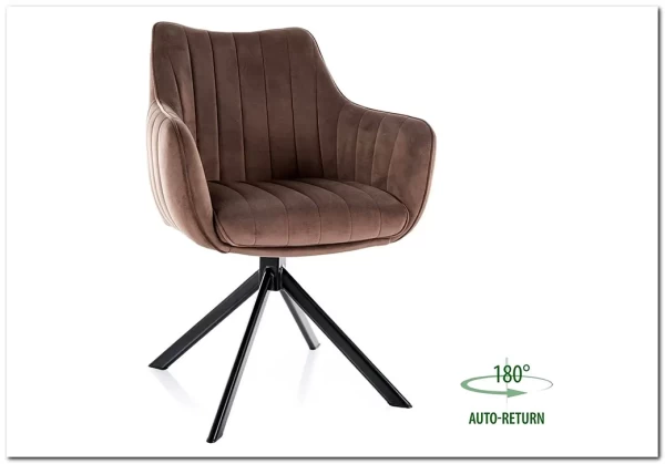 Стул кухонный Signal AZALIA Velvet Bluvel 38 поворотный (капучино/черный) заказать по цене 20 033 руб. в Волгограде