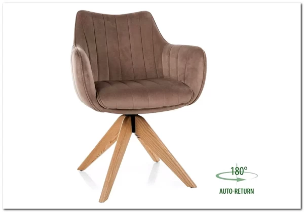 Стул кухонный Signal AZALIA D Velvet Bluvel 40 поворотный (темно-бежевый/дуб) заказать по цене 21 209 руб. в Волгограде
