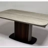 Стол DAGFINN 160 IVORY TRAVERTINE SOLID CERAMIC / Кофе / Орех, ®DISAUR заказать по цене 95 600 руб. в Волгограде