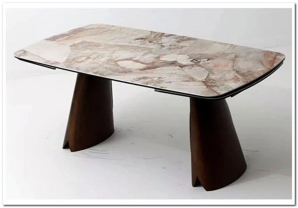 Стол IMBERT 180 GLOSS PATAGONIA, керамика на стекле/ брашированный каркас, цвет медный, ®DISAUR заказать по цене 153 300 руб. в Волгограде