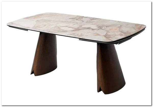 Стол IMBERT 180 GLOSS PATAGONIA, керамика на стекле/ брашированный каркас, цвет медный, ®DISAUR заказать по цене 153 300 руб. в Волгограде