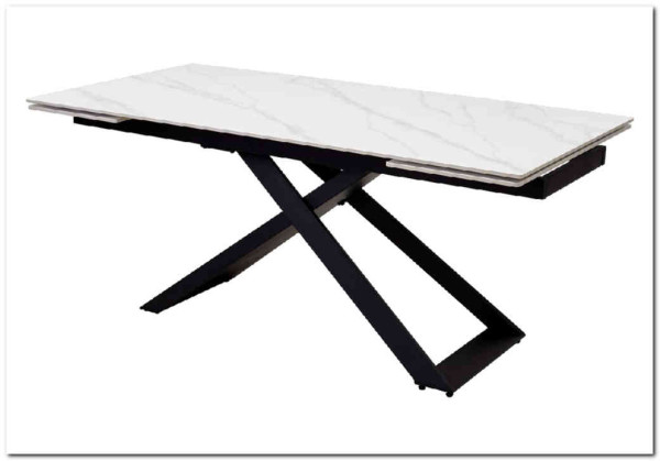 Стол LIVORNO 180 MATT WHITE MARBLE SOLID CERAMIC / BLACK заказать по цене 88 950 руб. в Волгограде