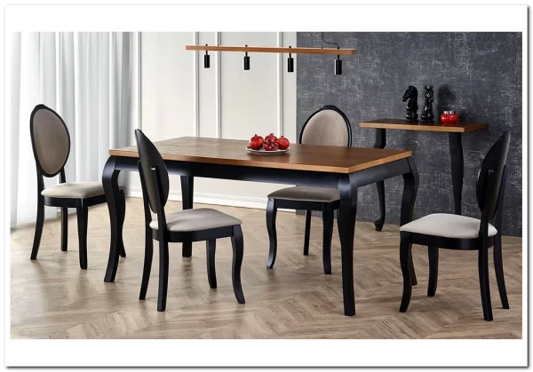 Стол Halmar WINDSOR раскладной (дуб темный/черный) заказать по цене 77 959 руб. в Волгограде