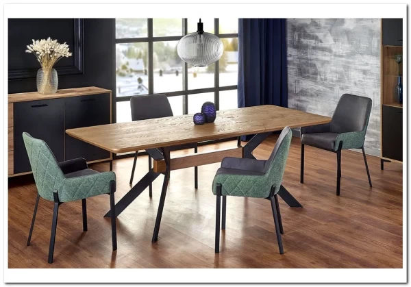 Стол обеденный Halmar BACARDI раскладной (дуб натуральный/черный) заказать по цене 68 560 руб. в Волгограде