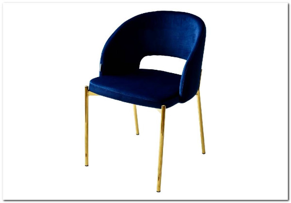 Стул AGNES BLUVEL-86 NAVY BLUE, золотой каркас заказать по цене 4 725 руб. в Волгограде