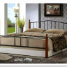 Купить Кровать AT-915 дерево гевея/металл 160*200 (Queen bed), красный дуб/черный с доставкой по России по цене производителя можно в магазине Другая Мебель в Волгограде
