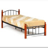 Купить Кровать AT-915 дерево гевея/металл 90*200 (Single bed), красный дуб/черный с доставкой по России по цене производителя можно в магазине Другая Мебель в Волгограде