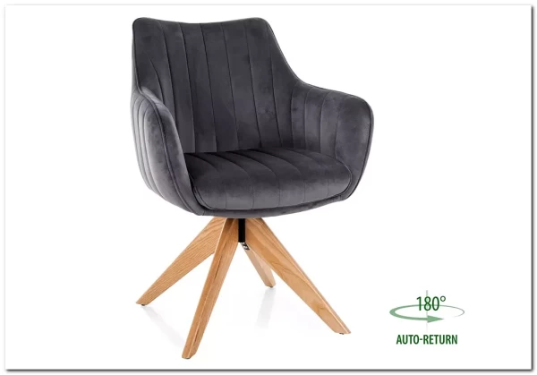 Стул кухонный Signal AZALIA D Velvet Bluvel 14 поворотный (серый/дуб) заказать по цене 21 209 руб. в Волгограде
