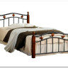 Купить Кровать AT-126 дерево гевея/металл 90*200 (Single bed), красный дуб/черный с доставкой по России по цене производителя можно в магазине Другая Мебель в Волгограде