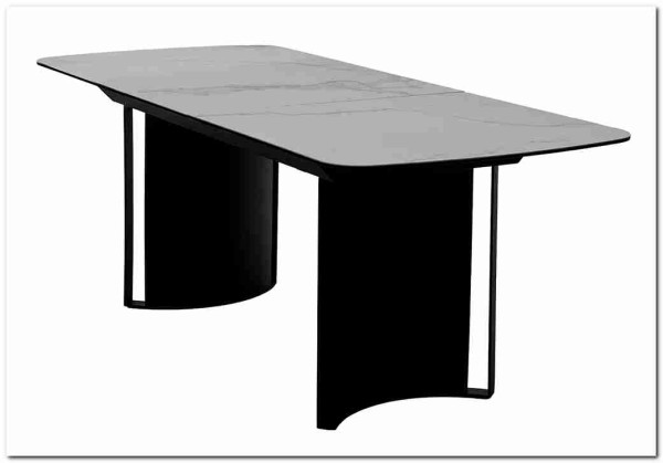 Стол RASMUS 160 TL-45 Белый мрамор, испанская керамика / черный каркас, DISAUR заказать по цене 95 250 руб. в Волгограде