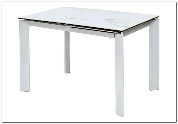 Стол CORNER 120 MATTE STATUARIO Белый мрамор матовый керамика, стекло/ белый каркас заказать по цене 59 400 руб. в Волгограде