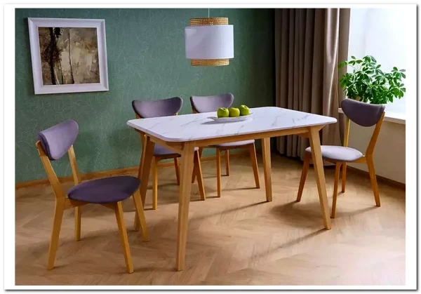 Стол обеденный Signal MARCUS 120 (эффект белого мрамора/дуб) заказать по цене 24 746 руб. в Волгограде