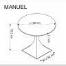 Стол обеденный Halmar MANUEL 120 (черный мрамор/черный) заказать по цене 67 485 руб. в Волгограде