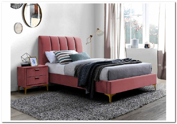 Кровать SIGNAL MIRAGE VELVET 90 античный розовый / золото тк. 185 заказать по цене 52 214 руб. в Волгограде