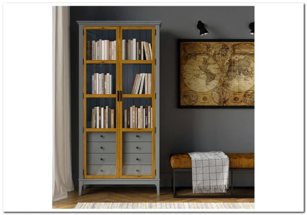 Шкаф для книг Квадро-С 220/04 из массива сосны заказать по цене 58 817 руб. в Волгограде