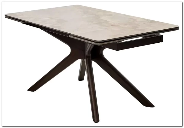 Стол ЭДЕР (EDER) 160 цвет АМБЕР ЖАДЕ (GLOSS AMBER JADE SOLID CERAMIC) / ОРЕХ, ®DISAUR заказать по цене 105 300 руб. в Волгограде