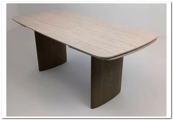 Стол CALVIN 180 MATTE ROME TRAVERTINE SOLID CERAMIC / Серый дуб, ®DISAUR заказать по цене 96 050 руб. в Волгограде