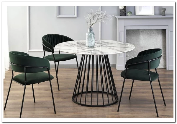 Стол обеденный Halmar BRODWAY белый мрамор/черный заказать по цене 30 047 руб. в Волгограде