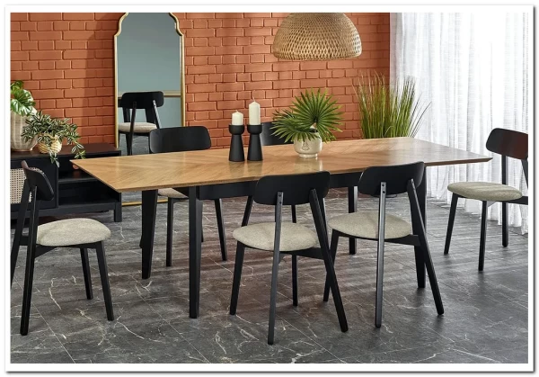 Стол обеденный Halmar EDMONDO 160 раскладной (дуб/черный) заказать по цене 104 586 руб. в Волгограде