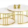 Комплект Halmar MERCURY 3, 2 стола журнальных (белый мрамор/золотой) заказать по цене 57 327 руб. в Волгограде