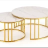 Комплект Halmar MERCURY 3, 2 стола журнальных (белый мрамор/золотой) заказать по цене 57 327 руб. в Волгограде