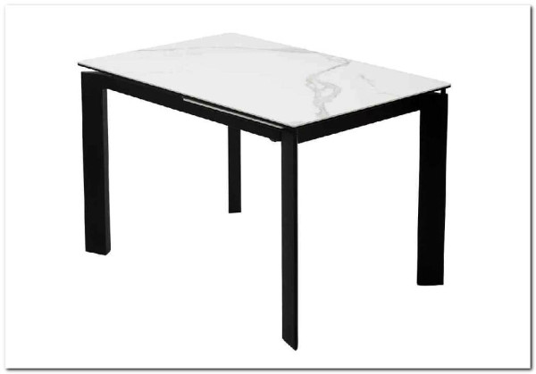 Стол CORNER 120 MATTE STATUARIO Белый мрамор матовый керамика, стекло/ черный каркас, DISAUR заказать по цене 59 400 руб. в Волгограде