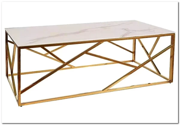 Стол журнальный Signal ESCADA A II (эффект белого мрамора/золотой) заказать по цене 41 751 руб. в Волгограде