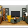 Витрина Siena REG1W1D дымчатый зеленый/дуб вотан BRW заказать по цене 43 630 руб. в Волгограде