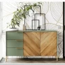 Витрина Siena REG1W1D/140 дымчатый зеленый/дуб вотан BRW заказать по цене 33 980 руб. в Волгограде