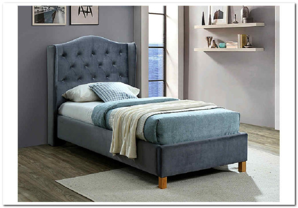 Кровать Signal ASPEN VELVET BLUVEL 14 (серый/дуб) 90/200 заказать по цене 52 214 руб. в Волгограде