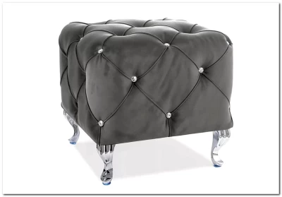 Пуф Signal HESTIA K Velvet Bluvel 14 серый/серебряный