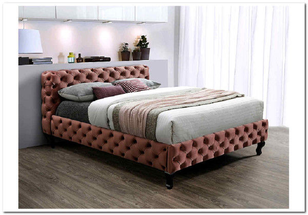 Кровать SIGNAL HERRERA VELVET 160, античный розовый / венге тк. BL52 заказать по цене 85 268 руб. в Волгограде
