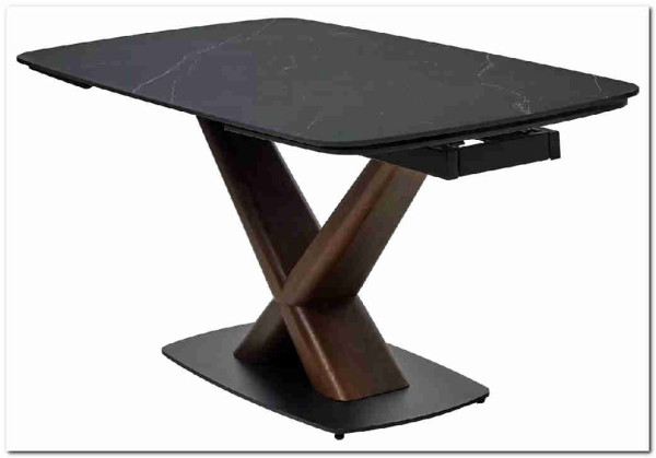 Стол BLANCO 160 MATT BLACK MARBLE SOLID CERAMIC / Орех, DISAUR заказать по цене 102 000 руб. в Волгограде