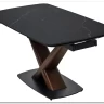 Стол BLANCO 160 MATT BLACK MARBLE SOLID CERAMIC / Орех, DISAUR заказать по цене 106 800 руб. в Волгограде