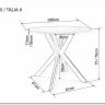 Стол обеденный Signal TALIA (эффект серого мрамора/черный) заказать по цене 26 644 руб. в Волгограде