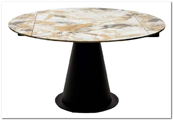Стол TERAMO 135 GLOSS GRAND JADE SOLID CERAMIC, керамика, поворотн.механизм / Черный каркас, DISAUR заказать по цене 56 970 руб. в Волгограде