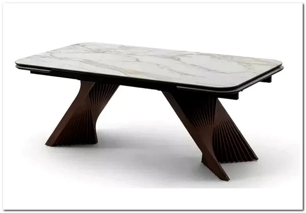 Стол МАНХЭТТЕН 200 цвет СВЕТЛЫЙ БЕЖ ( DRAC COLD XLIM), керамика / Орех Карни натуральный заказать по цене 111 300 руб. в Волгограде