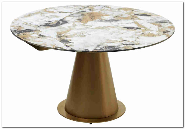 Стол TERAMO 135 GLOSS GRAND JADE SOLID CERAMIC, керамика, поворотн.механизм / Бронзовый, DISAUR заказать по цене 63 810 руб. в Волгограде